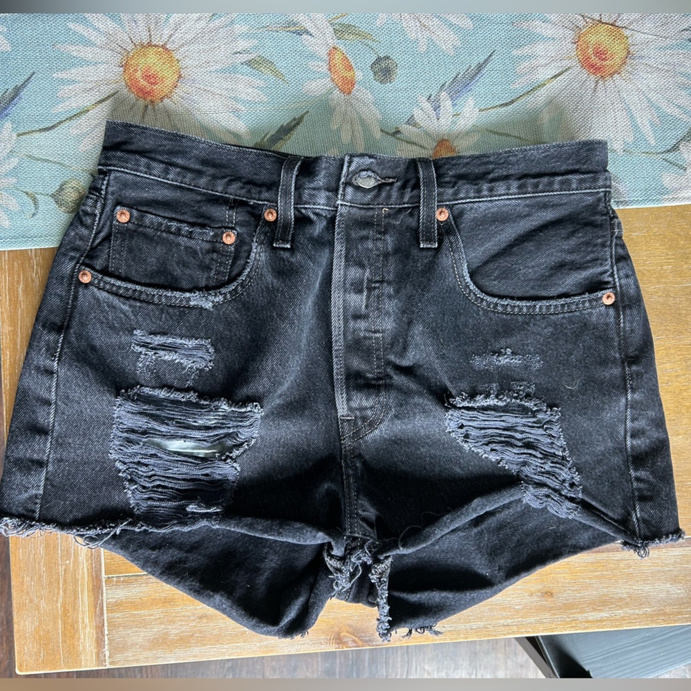 Levi’s 501 Black denim jean shorts